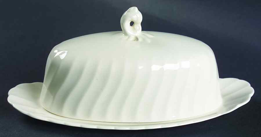 Olde Chelsea White 1/4 Lb Covered Butter by Myott Staffordshire-1