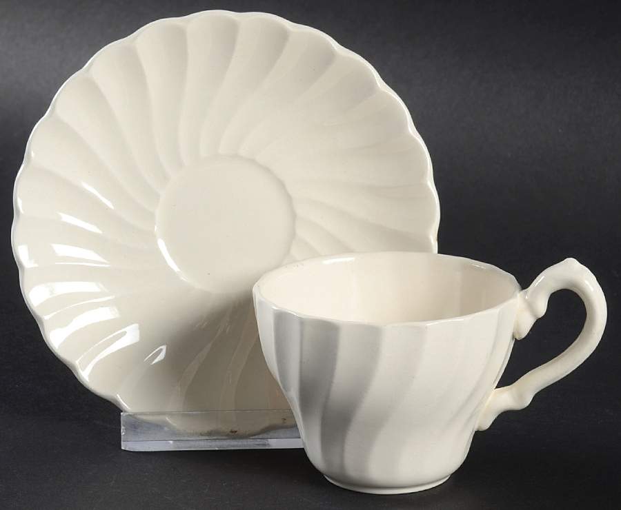 Olde Chelsea White Flat Demitasse Cup & Saucer Set by Myott Staffordshire-1