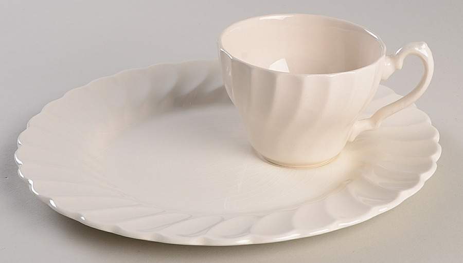 Olde Chelsea White Snack Plate & Cup Set by Myott Staffordshire-1