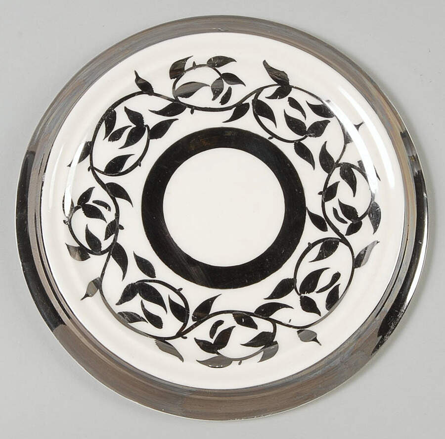 Old Silver Lustre Tea Tile by Myott Staffordshire-1