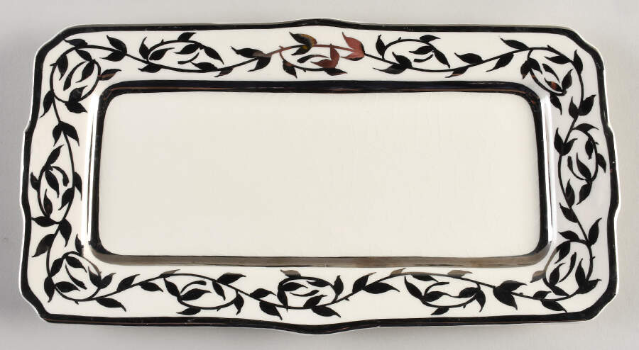 Old Silver Lustre Large Sandwich Tray by Myott Staffordshire-1