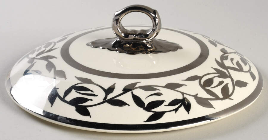 Old Silver Lustre Lid for Round Vegetable by Myott Staffordshire-1