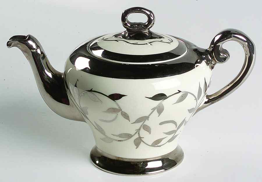Old Silver Lustre Mini Teapot & Lid by Myott Staffordshire-1