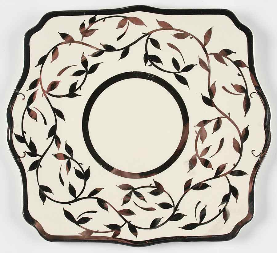 Old Silver Lustre Square Handled Cake Plate by Myott Staffordshire-1