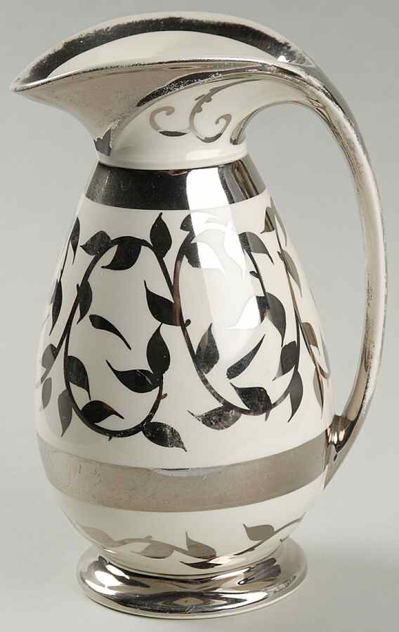 Old Silver Lustre 24 Oz Pitcher by Myott Staffordshire-1