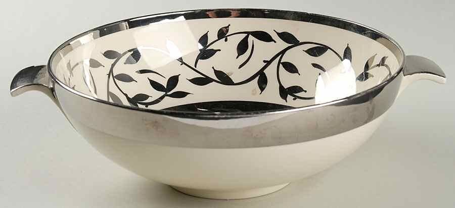Old Silver Lustre 9" Salad Serving Bowl by Myott Staffordshire-1