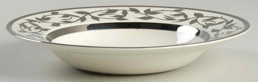 Old Silver Lustre Rim Soup Bowl by Myott Staffordshire-1