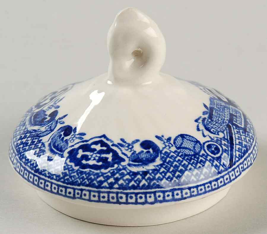 Old Willow Blue Lid for Sugar Bowl by Myott Staffordshire-1