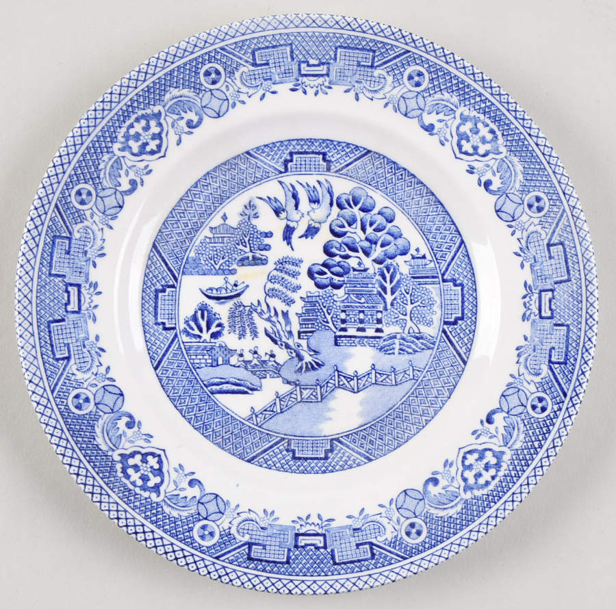 Old Willow Blue Dessert/Pie Plate by Myott Staffordshire-1
