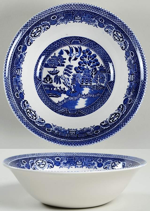 Old Willow Blue Coupe Cereal Bowl by Myott Staffordshire-1