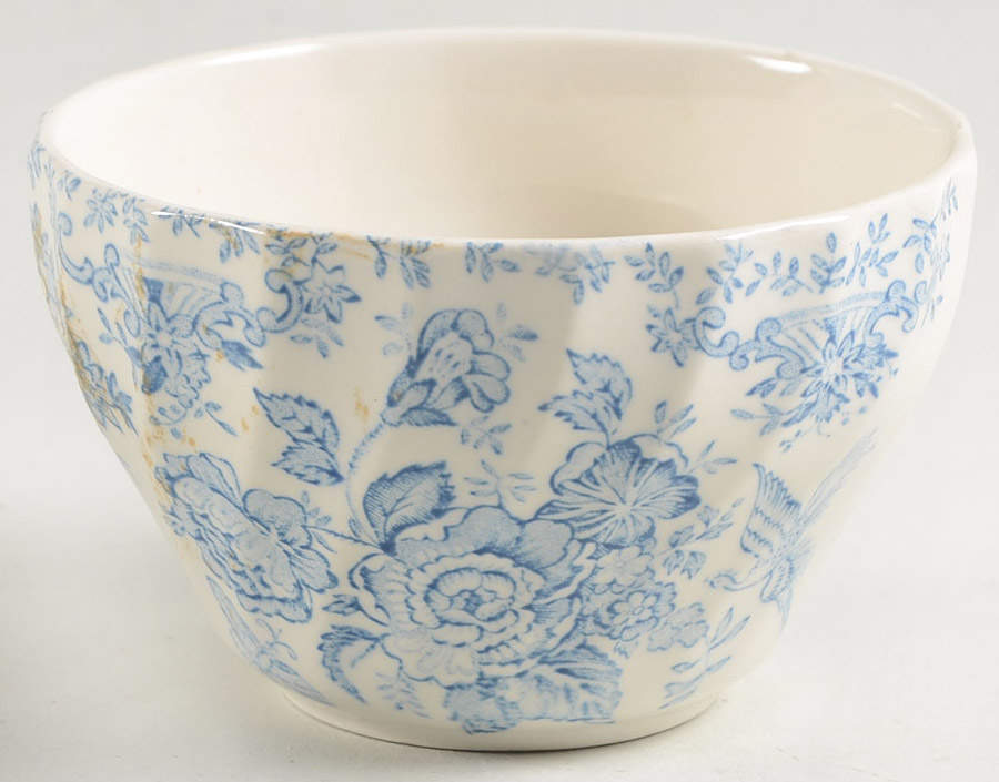Oriental Garden Blue Open Sugar Bowl by Myott Staffordshire-1