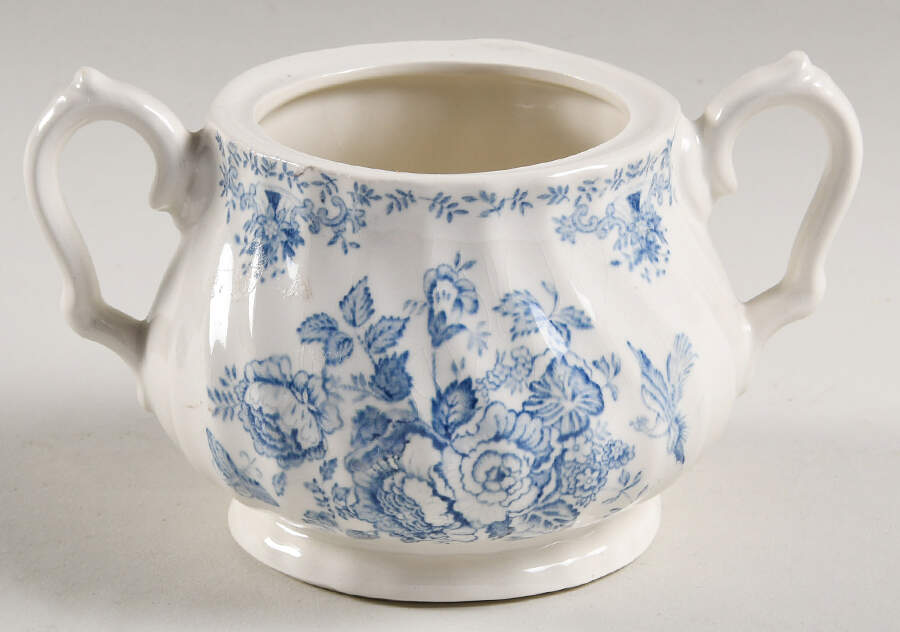 Oriental Garden Blue Sugar Bowl No Lid by Myott Staffordshire-1