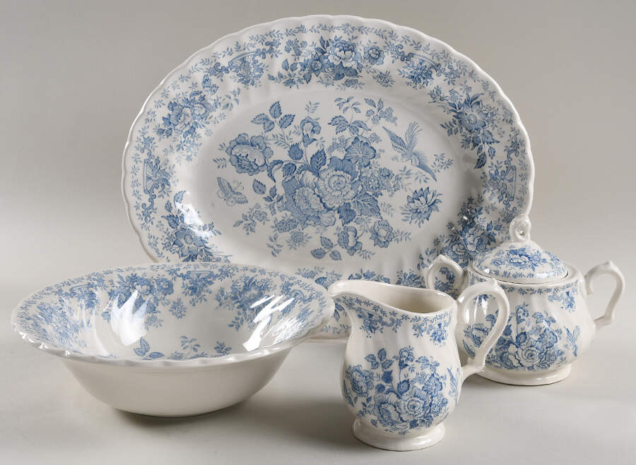 Oriental Garden Blue 5 Piece Hostess Set by Myott Staffordshire-1