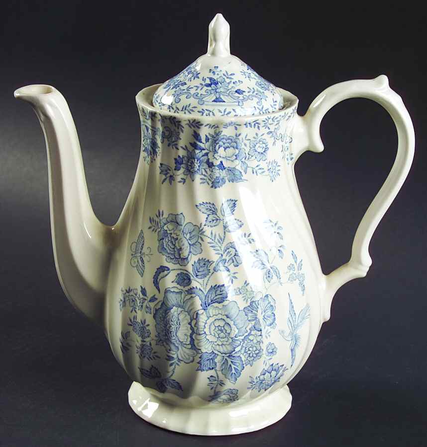 Oriental Garden Blue Coffee Pot & Lid by Myott Staffordshire-1