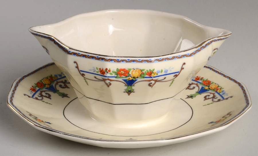 Paramount Gravy Boat with Attached Underplate by Myott Staffordshire-1