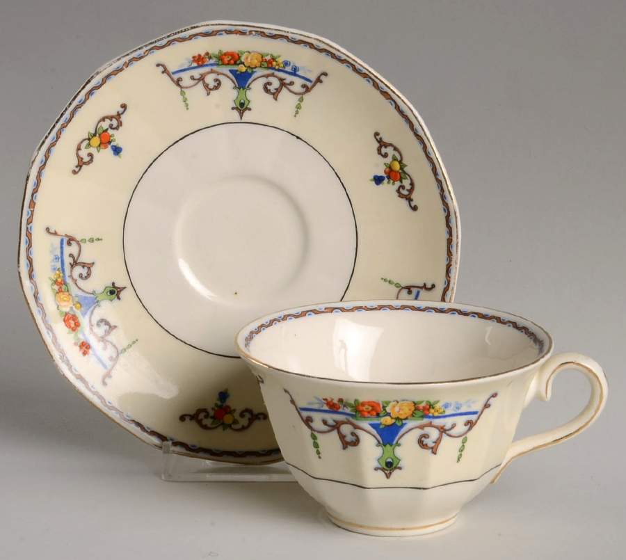 Paramount Flat Cup & Saucer Set by Myott Staffordshire-1