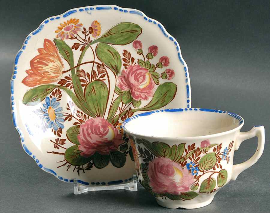 Peasantry Flat Cup & Saucer Set by Myott Staffordshire-1