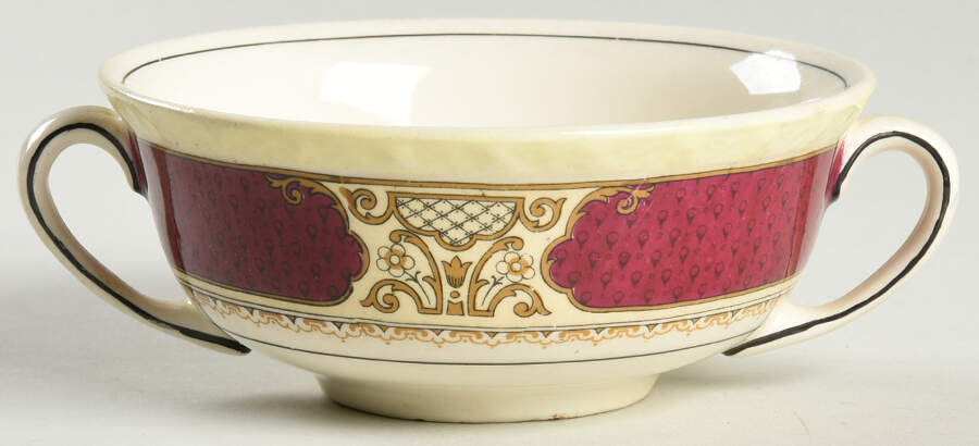 Persian Rose Flat Cream Soup Bowl by Myott Staffordshire-1