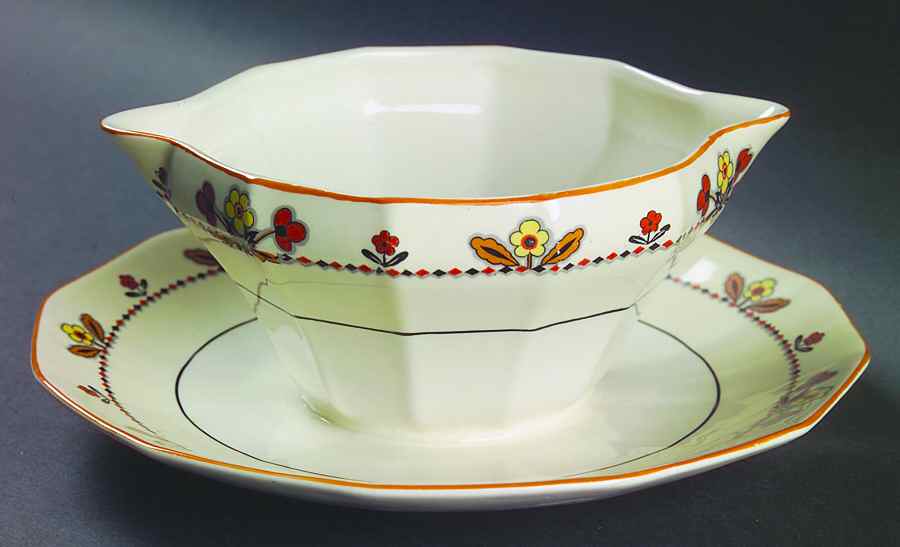 Portland Gravy Boat with Attached Underplate by Myott Staffordshire-1