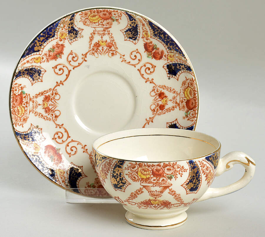 The Regal Blue (Smooth) Footed Cup & Saucer Set by Myott Staffordshire-1
