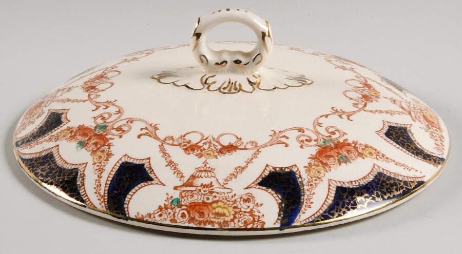 The Regal Blue (Smooth) Lid for Round Vegetable by Myott Staffordshire-1