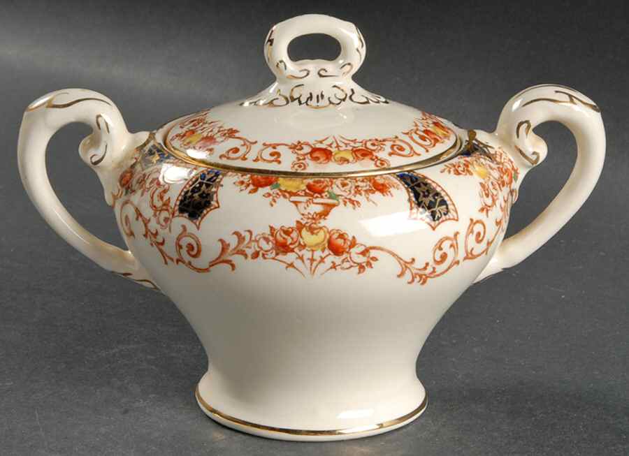 The Regal Blue (Smooth) Sugar Bowl & Lid by Myott Staffordshire-1