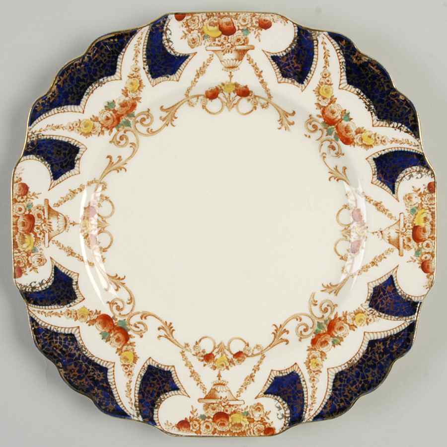 The Regal Blue (Smooth) Square Luncheon Plate by Myott Staffordshire-1