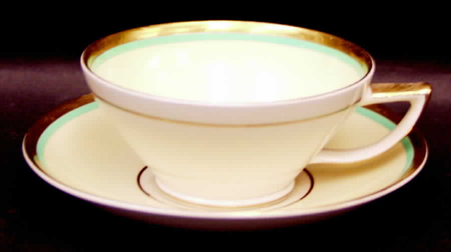 Royal Crown Yellow Footed Cup & Saucer Set by Myott Staffordshire-1