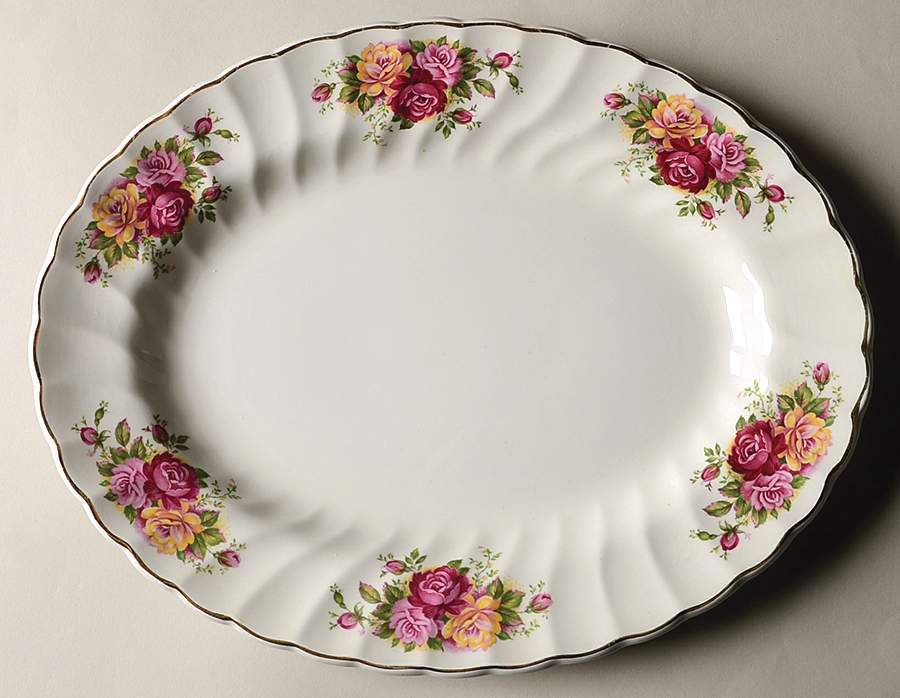 Rose Garden 12" Oval Serving Platter by Myott Staffordshire-1