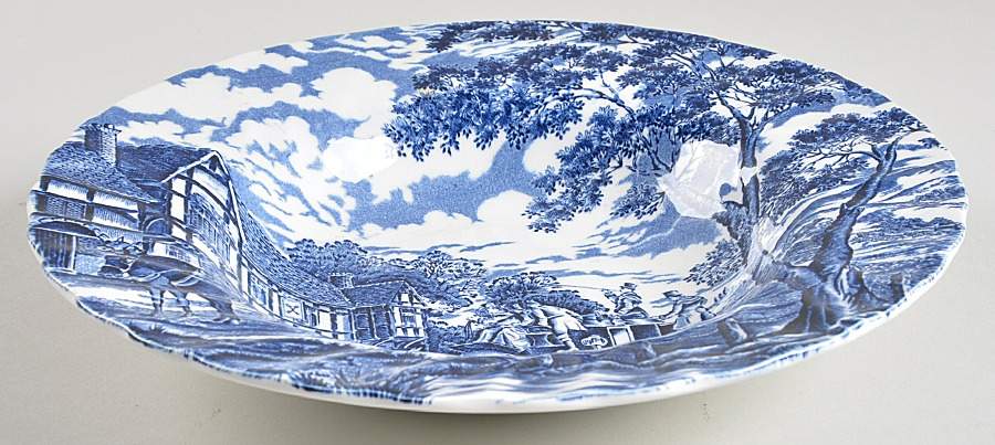 Royal Mail Blue Large Rim Soup Bowl by Myott Staffordshire-1