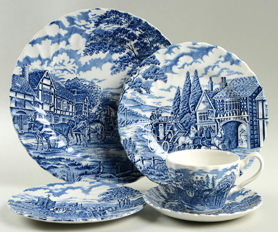 Royal Mail Blue 5 Piece Place Setting by Myott Staffordshire-1