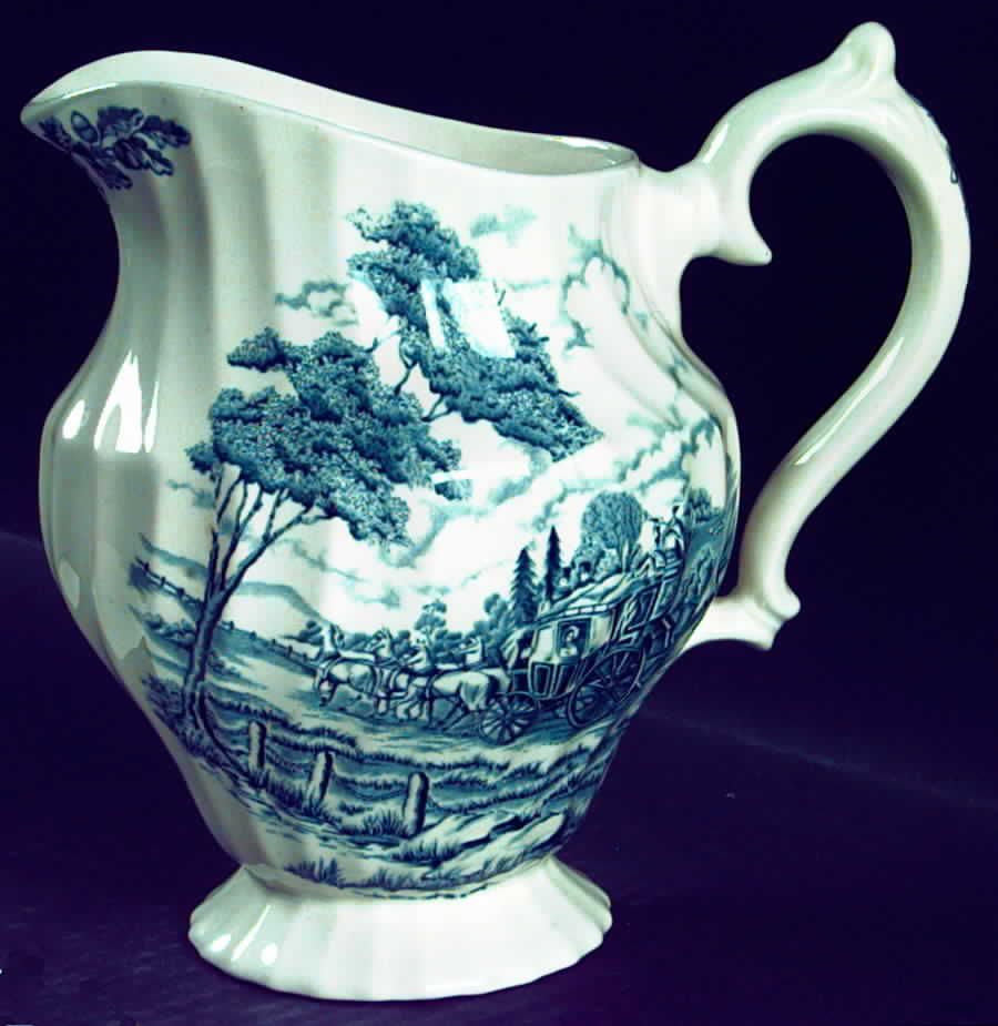 Royal Mail Blue 32 Oz Pitcher by Myott Staffordshire-1