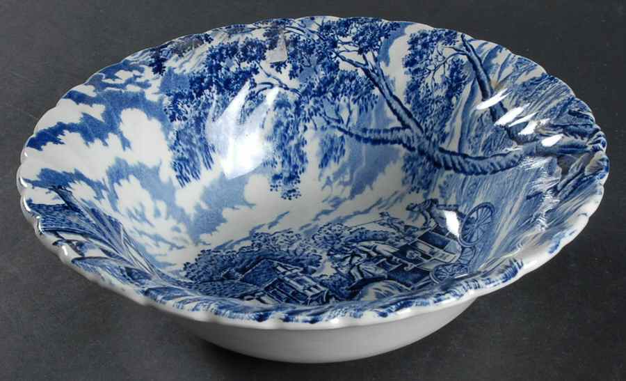 Royal Mail Blue 8" Round Vegetable Bowl by Myott Staffordshire-1