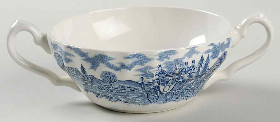 Royal Mail Blue Flat Cream Soup Bowl by Myott Staffordshire-1