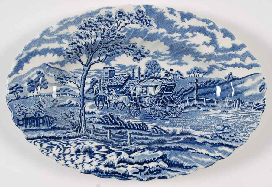 Royal Mail Blue Relish/Gravy Underplate by Myott Staffordshire-1