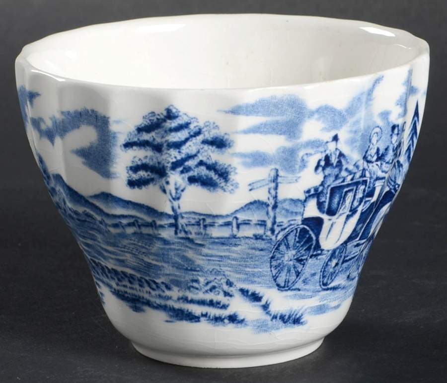 Royal Mail Blue Open Sugar Bowl by Myott Staffordshire-1