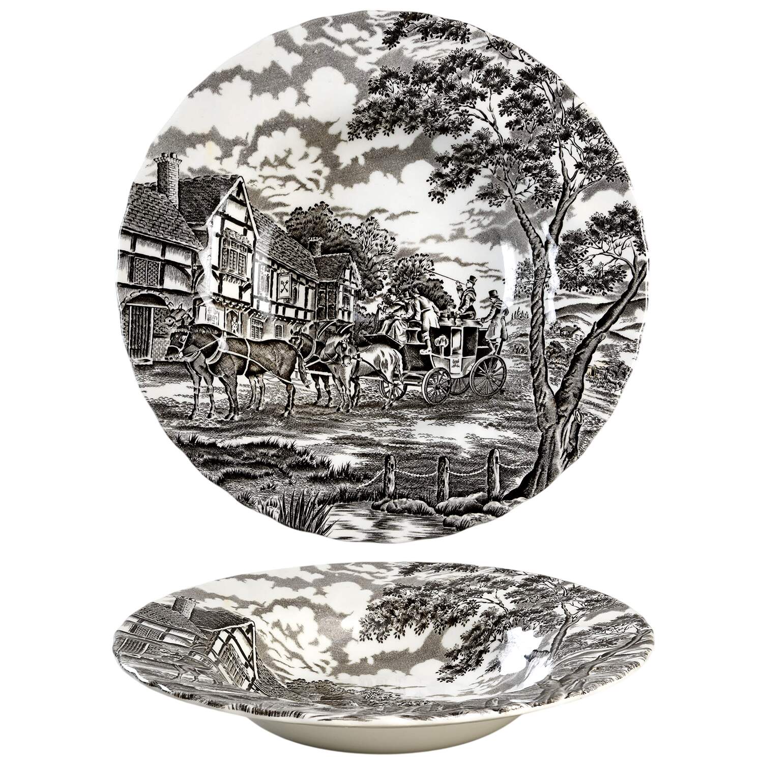 Royal Mail Brown (White Background) Rim Soup Bowl by Myott Staffordshire-1