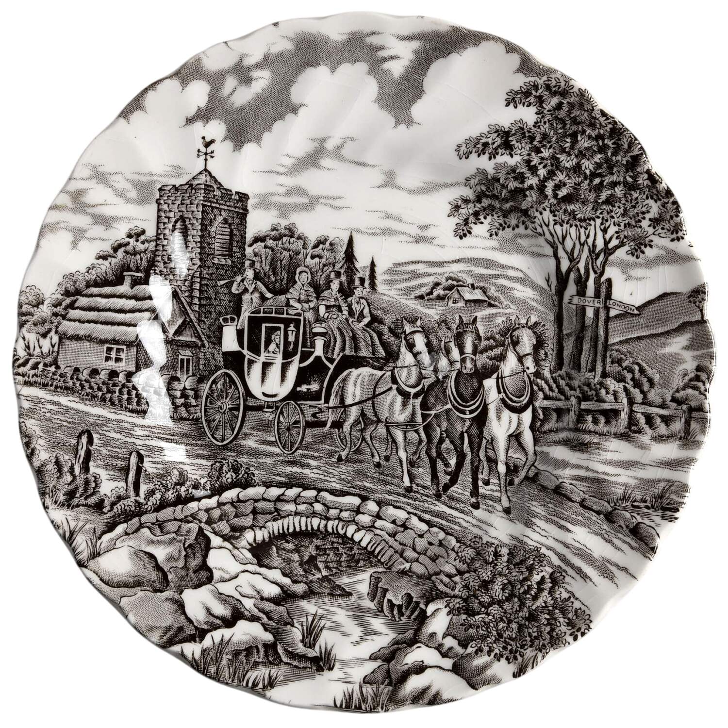 Royal Mail Brown (White Background) Dessert/Pie Plate by Myott Staffordshire-1