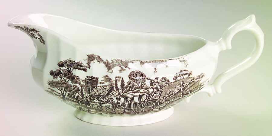 Royal Mail Brown (White Background) Gravy Boat by Myott Staffordshire-1