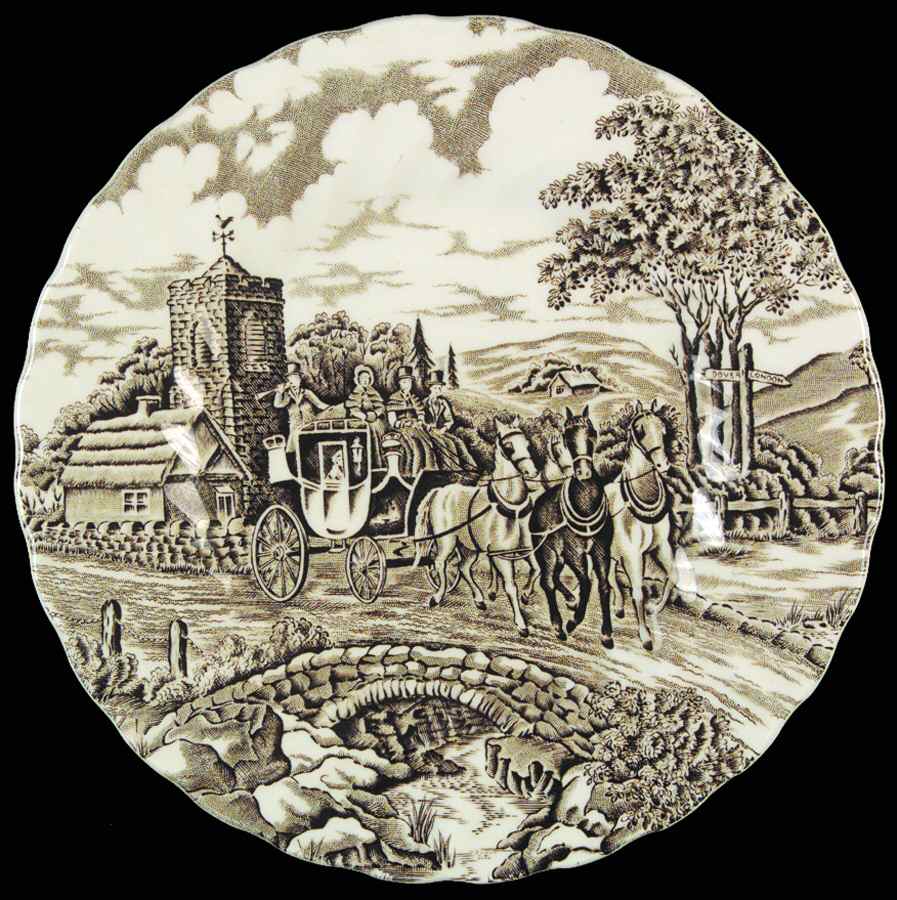 Royal Mail Brown (White Background) Bread & Butter Plate by Myott Staffordshire-1