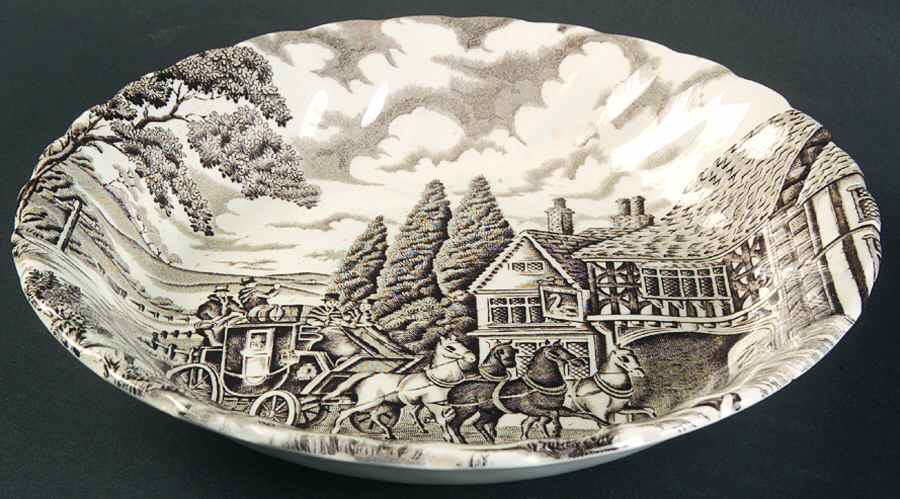 Royal Mail Brown (White Background) Coupe Soup Bowl by Myott Staffordshire-1
