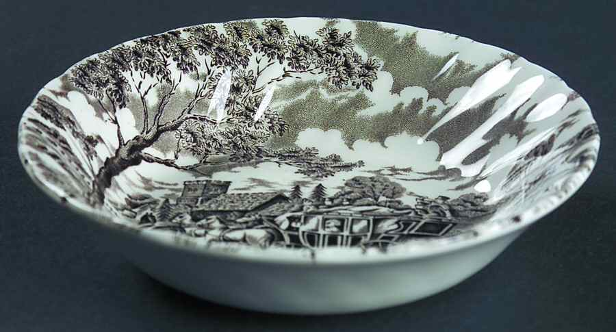 Royal Mail Brown (White Background) Fruit/Dessert (Sauce) Bowl by Myott Staffordshire-1