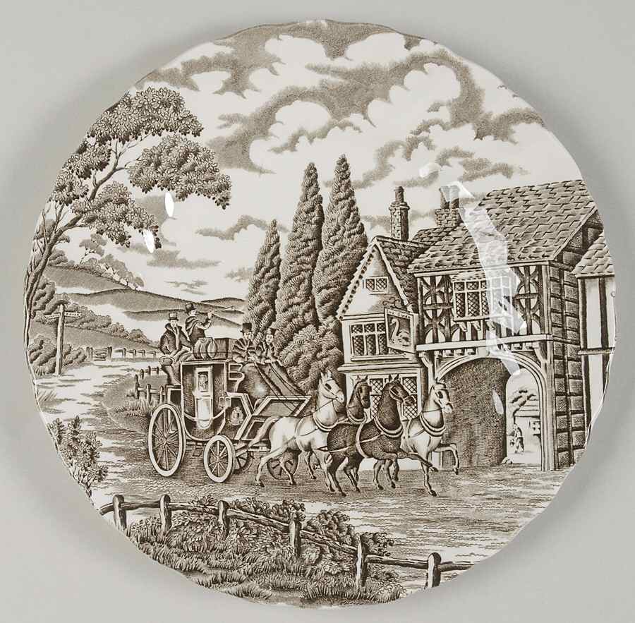 Royal Mail Brown (White Background) Salad Plate by Myott Staffordshire-1