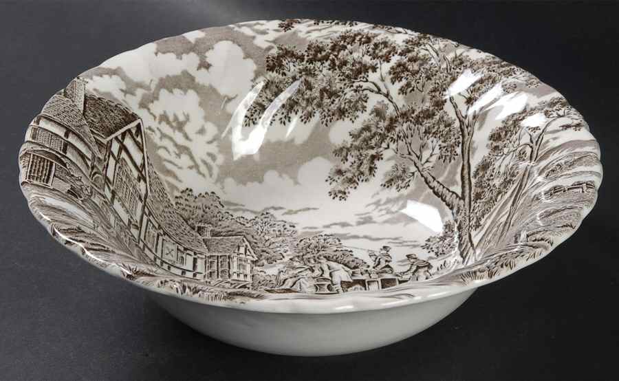 Royal Mail Brown (White Background) 8" Round Vegetable Bowl by Myott Staffordshire-1