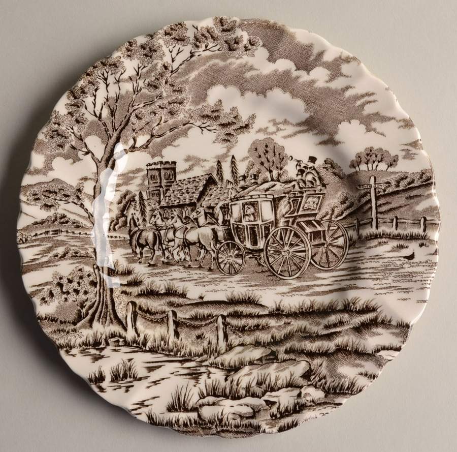 Royal Mail Brown (White Background) Bread & Butter Plate by Myott Staffordshire-1