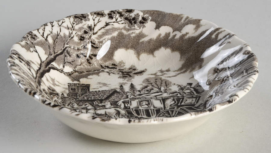 Royal Mail Brown (Cream Background) Fruit/Dessert (Sauce) Bowl by Myott Staffordshire-1
