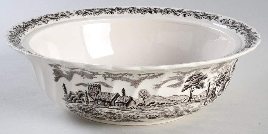 Royal Mail Brown (Cream Background) Round Vegetable No Lid by Myott Staffordshire-1