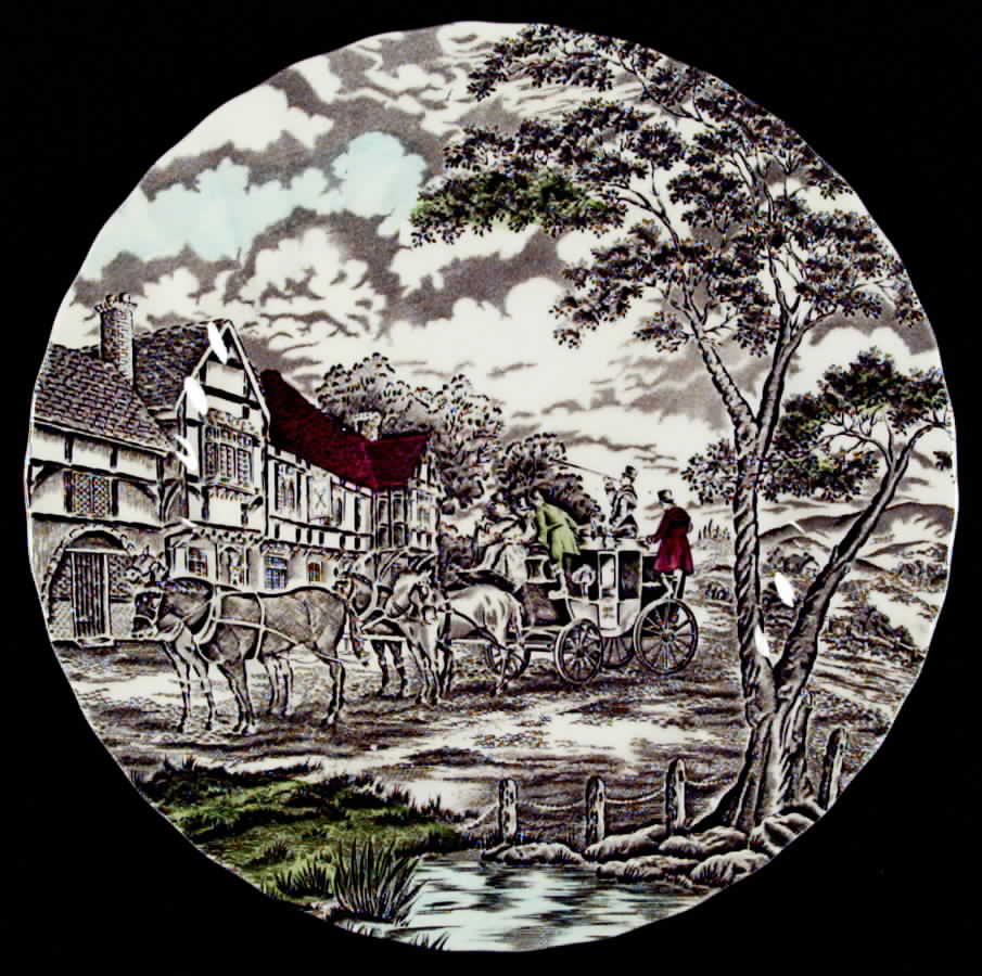 Royal Mail Multicolor (Cream Background) Dinner Plate by Myott Staffordshire-1