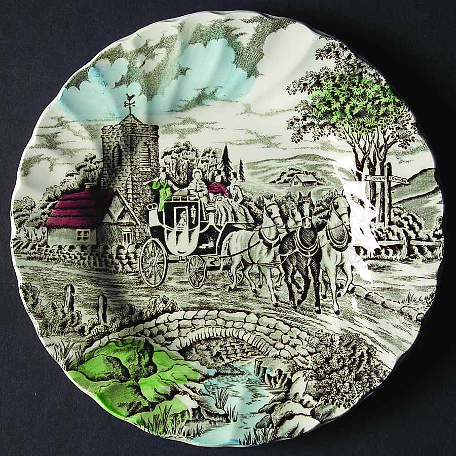 Royal Mail Multicolor (Cream Background) Bread & Butter Plate by Myott Staffordshire-1