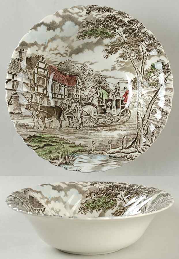 Royal Mail Multicolor (Cream Background) 8" Round Vegetable Bowl by Myott Staffordshire-1
